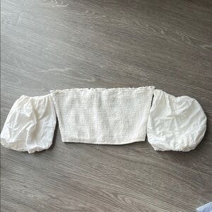 Vici White Off-Shoulder Puff Sleeve Top